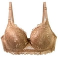 thumbnail image 1 of GUZOM Women's Comfortable Everyday Lace Bra - Stretchy Nylon-Spandex, Adjustable Straps, Inclusive Sizes 32B-42C, Lightly Padded, Yellow, 1 of 5