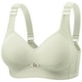 thumbnail image 1 of GUZOM Women's Full Coverage Supportive Wireless Bra - Size 40, Green, Front Closure, Breathable, Wide Band, Adjustable Straps, Everyday Wear, 1 of 2