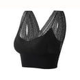 thumbnail image 1 of GUZOM Women's Lace Bralette - V-Neck, Comfortable Breathable, Light Support, Stretchy, Size L, Black for Everyday & Loungewear, 1 of 2