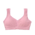 thumbnail image 1 of GUZOM Women's Plus Size 2XL Wireless Bra - Front Closure, Wide Straps, Comfortable for Everyday & Post-Surgery, Pink, 1 of 2