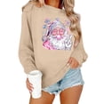thumbnail image 1 of GUZOM Womens Christmas Santa Graphic Sweatshirt - Beige Crew Neck Relaxed Fit 100% Polyester XS-XL Festive Holiday Casual Wear,Size M, 1 of 8
