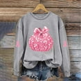 thumbnail image 1 of GUZOM Womens Gray Crew Neck Sweatshirt - Oversized Relaxed Fit, Fall Hall-oween Pink Pumpkin, Pink Ribbon Breast Cancer Awareness, Soft 100% Polyester,Size S, 1 of 3