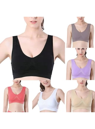 Ozmmyan Wirefree Bras for Women ,Plus Size Lace Bra Wirefreee Extra-Elastic  Bra Active Yoga Sports Bras 32A-38B, Summer Savings Clearance