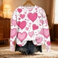 thumbnail image 1 of GUZOM Womens Valentine's Day Crewneck Sweatshirt - White Heart Balloon Glitter Print 100% Polyester Sweet Romantic Plus Size (S-5XL) Casual Loungewear Top for Her,Size 5XL, 1 of 5