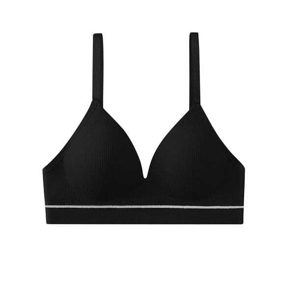 GUZOM Womens Wireless Everyday Comfortable Seamless Bra - Breathable, Inclusive Sizing, Black, Size XL