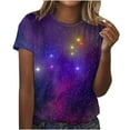 thumbnail image 1 of GUZYING Graphic Tees for Women Workout Tops for Women Fashion Women's Starry Print Casual Fashion Short Sleeve Tops Blouse(Dark Purple,2XL), 1 of 6