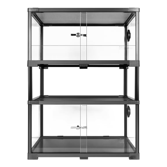 GUZZLO 2-Layer 24 Gallon Tempered Glass Reptile Terrarium , Easy Assembly