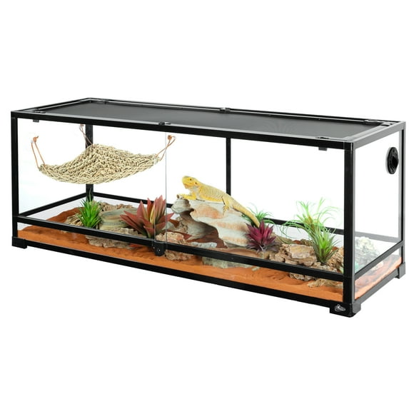 GUZZLO Full Tempered Glass Reptile Terrarium-48 x 16 x 18 inches