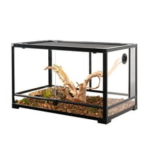 GUZZLO Tempred Glass 40 Gallon Reptile Tank, Front Opening Reptile Terrarium 30" x 18"x 18", Double Hinged Opening Doors & Top Screen Ventilation