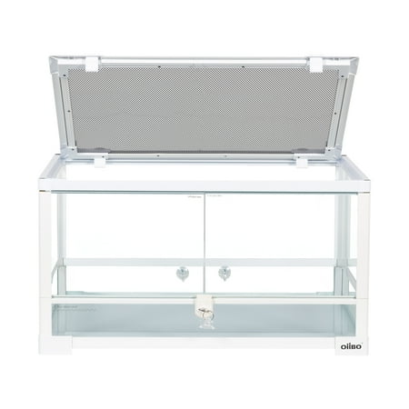 GUZZLO Knock Down Tempered Glass Terrarium24 x 18 x 12.5 inches for Reptile, White