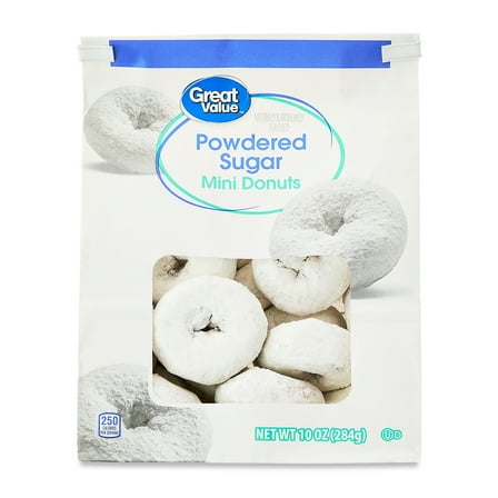 Great Value Powdered Sugar Mini Donuts, 10 oz
