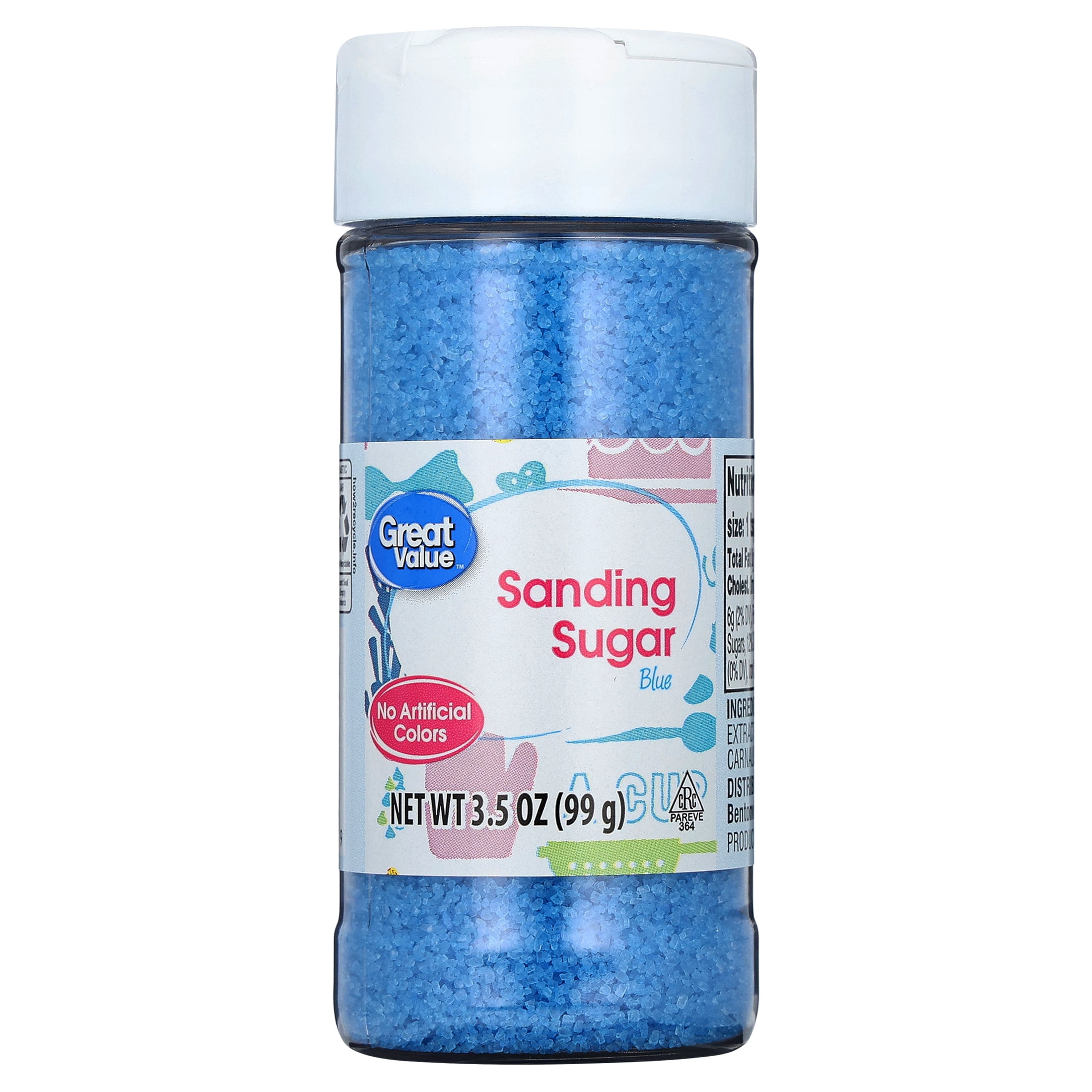 Great Value Sanding Sugar, Blue, 3.5 oz
