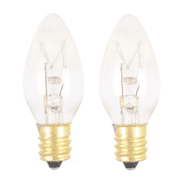 Great Value Incandescent C7 Replacement Light Bulb, 15 W, E12 Candelabra Base, 2 Pack