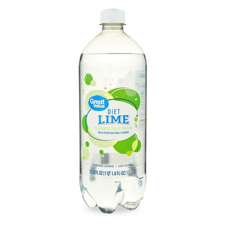 Great Value Diet Lime Tonic Water, 1L Plastic Bottle