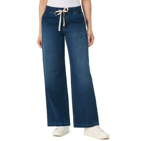 Gloria Vanderbilt Swan Series Women's Drawstring Wide Leg Jeans, Sizes XS-3XL