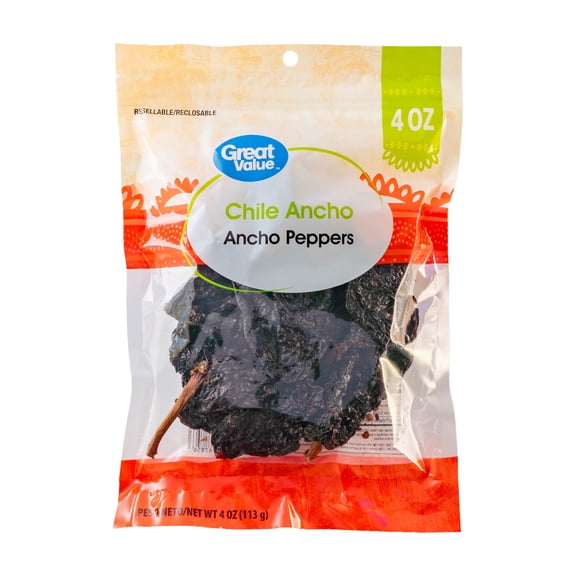 Great Value Dried Ancho Chiles, 4 oz