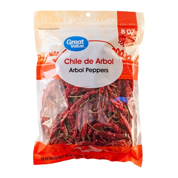 Great Value Dried Arbol Chiles, 8 oz