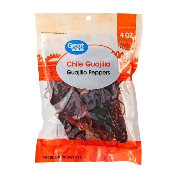 Great Value Dried Guajillo Chiles, 4 oz