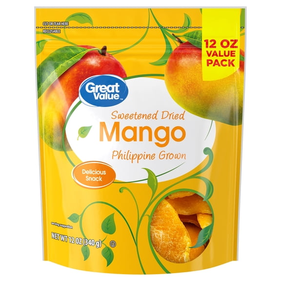 SWEETENED MANGO GREAT VALUE BAG 12 OZ