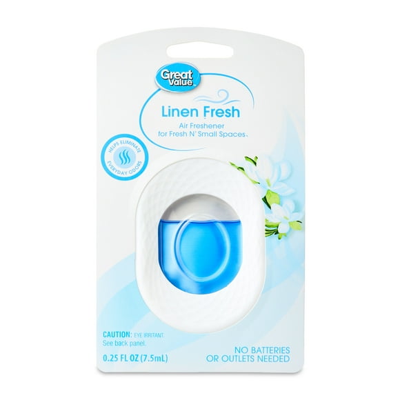 Great Value Fresh N' Small Air Freshener, Linen Fresh Scent, 0.25 oz Liquid
