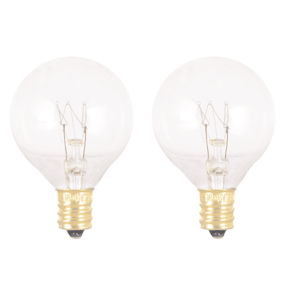 Great Value Incandescent G12.5 Replacement Bulb, 25 Watt, E12 base, 2PK