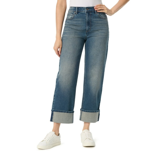 Gloria Vanderbilt Swan Series Women's High Rise Cuff 5 Pocket Jeans, Sizes 6-18