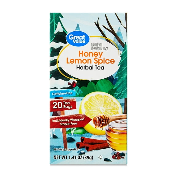 Great Value Honey Lemon Spice Herbal Tea Bags, 1.41 oz, 20 Count