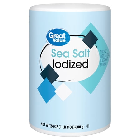 Great Value Iodized Sea Salt, 24 oz