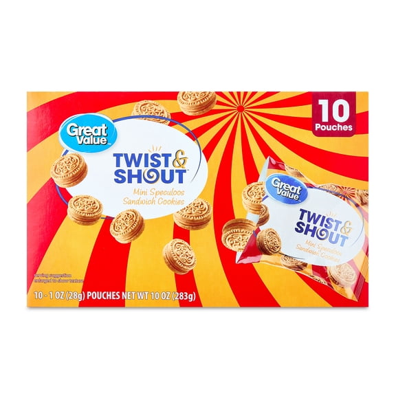 Great Value Twist & Shout Mini Speculoos Sandwich Cookies, 1 oz, 10 Count