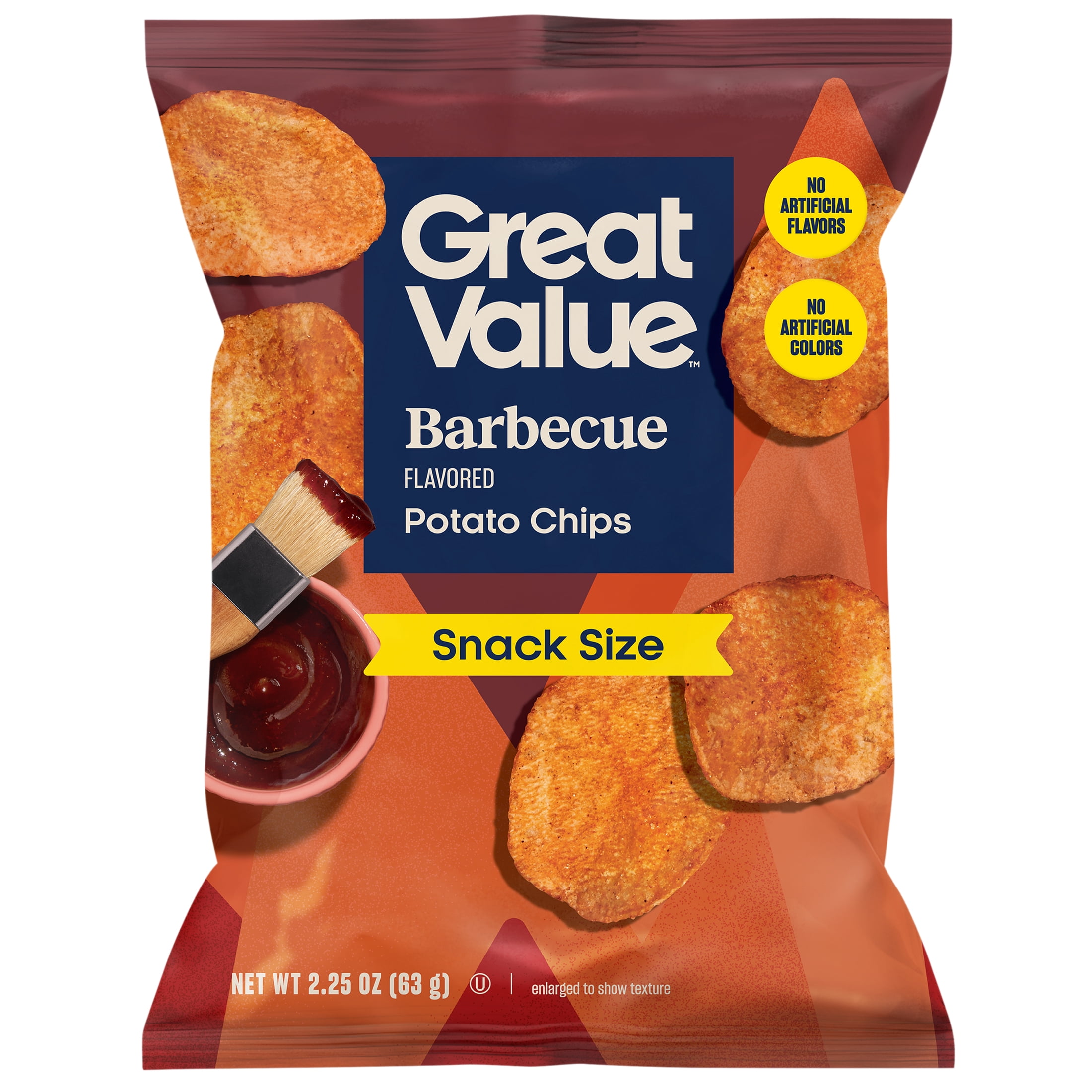 Great Value BBQ Potato Chips, 2.25oz
