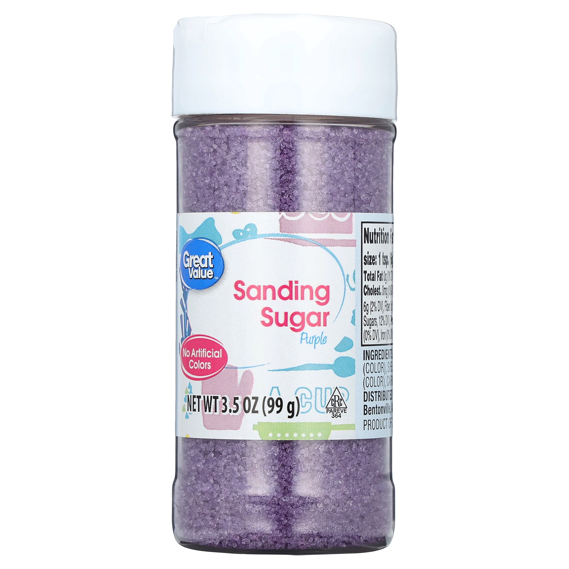 Great Value Sanding Sugar, Purple, 3.5 oz