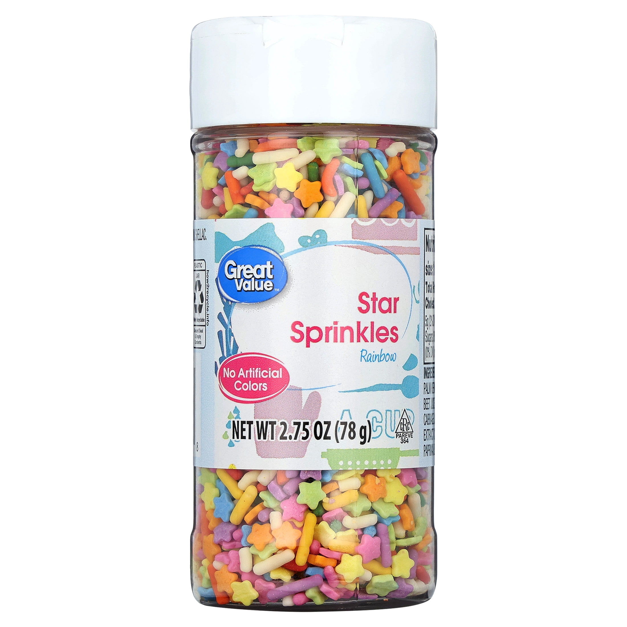 Great Value Rainbow Stars Decorating Sprinkles, 2.75 oz