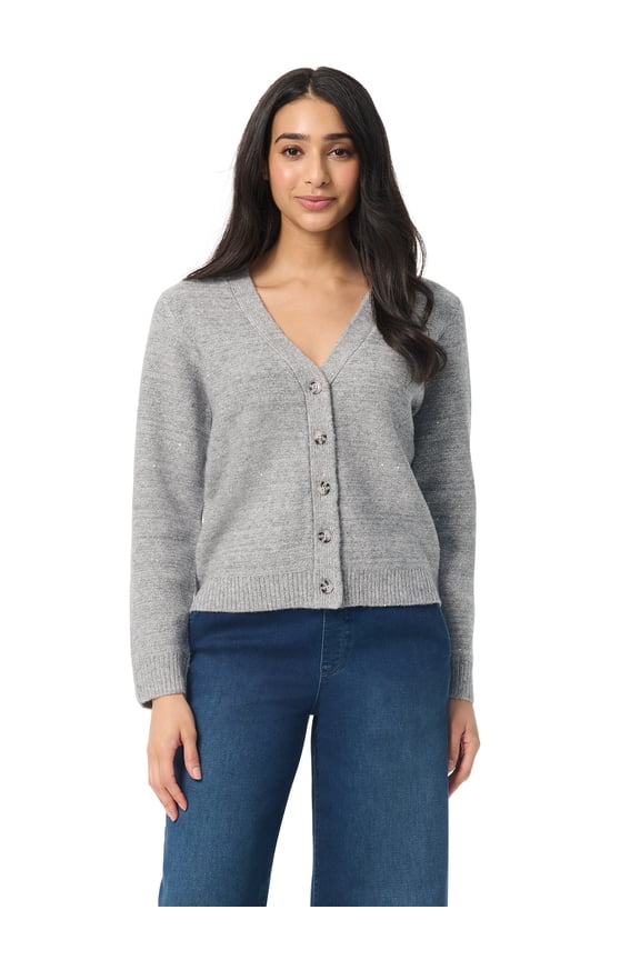 Swan Series Women's Sequin Cardigan, Sizes S-3XL