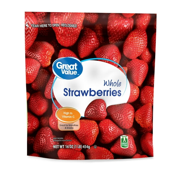Great Value Whole Strawberries, 16 oz (Frozen)