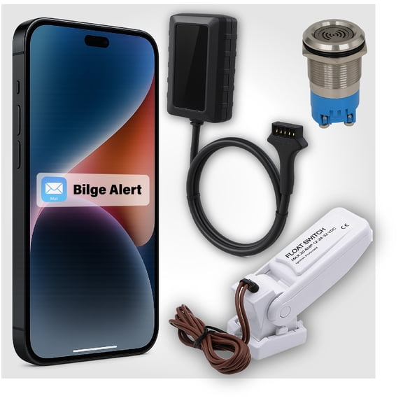 GV57 Waterproof GPS Tracker + Float Switch Bundle  Boat Bilge Alert System with Low Battery Warnings | Marine Flood Monitoring & Real-Time GPS Tracking
