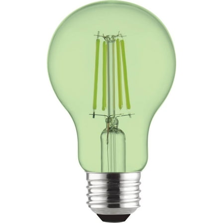 Great Value LED A19 Green Light Bulbs, 7-Watt Energy-Efficient, E26 Medium Base, Decorative Lighting (2-Pack)