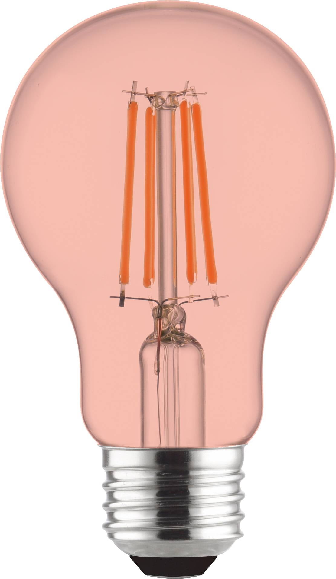 Great Value LED Red Color Light Bulb, 7.5 Watts A19 Lamp E26 Medium Base, Non-Dimmable, 2-Pack
