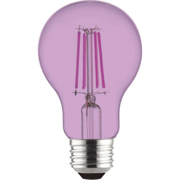 Great Value LED Violet Color Light Bulb, 7.5 Watts A19 Lamp E26 Medium Base, Non-dimmable, 2-Pack