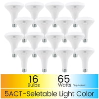 16-Pack Great Value 10W(65W Equivalent) 5CCT LED BR30 Floodlight Bulb only