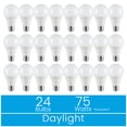 thumbnail image 1 of Great Value 18YR A19 LED Light Bulb, 11W (75W Equivalent) Dimmable Daylight E26 Medium Base, 24 Pack, 1 of 13