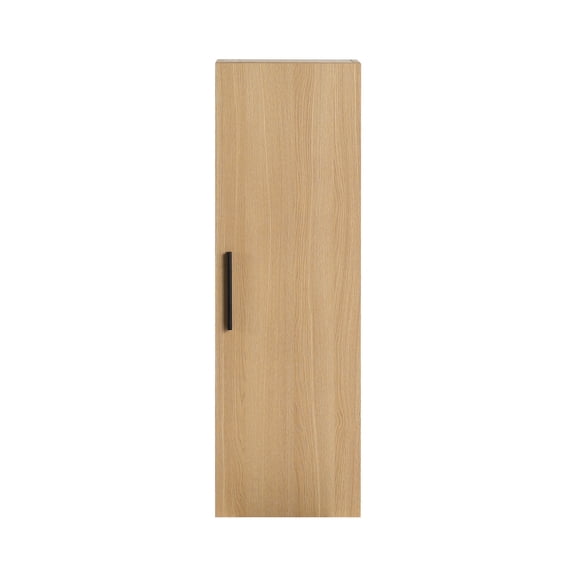 GVCXZBSS 12" Floating Bathroom Cabinet - Light Oak Plywood Storage with Black Handles - Storage Cabinet