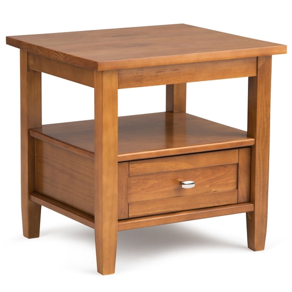GVCXZBSS 20 inch Wide Shaker Solid Wood End Table - Light Golden Brown - End Tables
