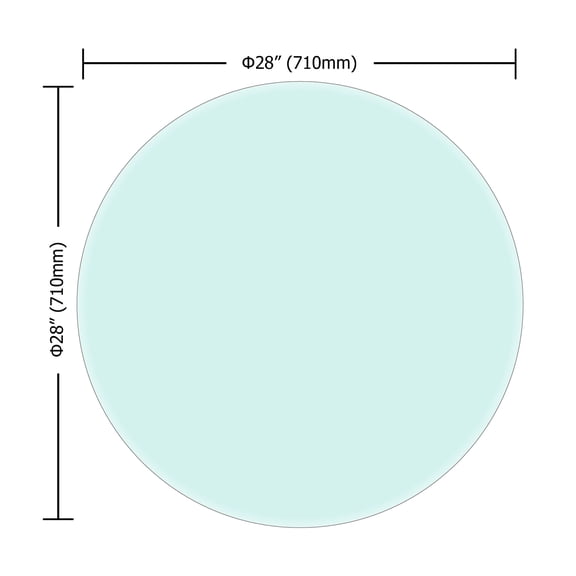 GVCXZBSS 28 Round Tempered Glass Table Top - Clear 1/2 Thick Beveled Edge