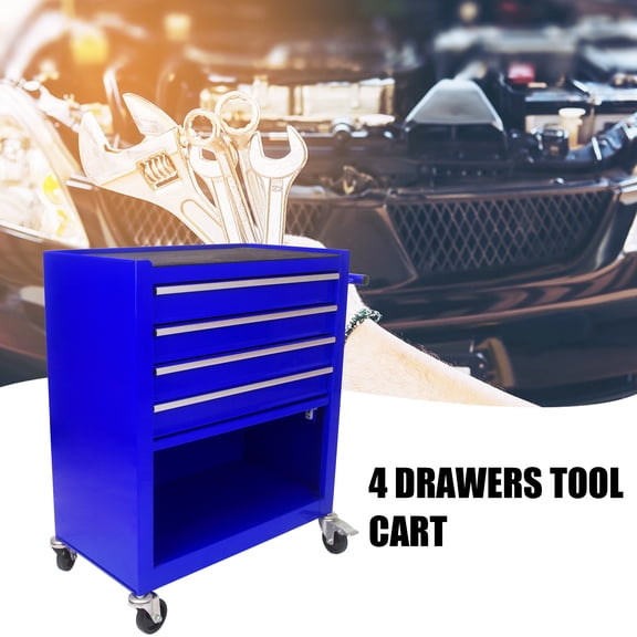 GVCXZBSS 4-Drawer Rolling Tool Cart - Blue