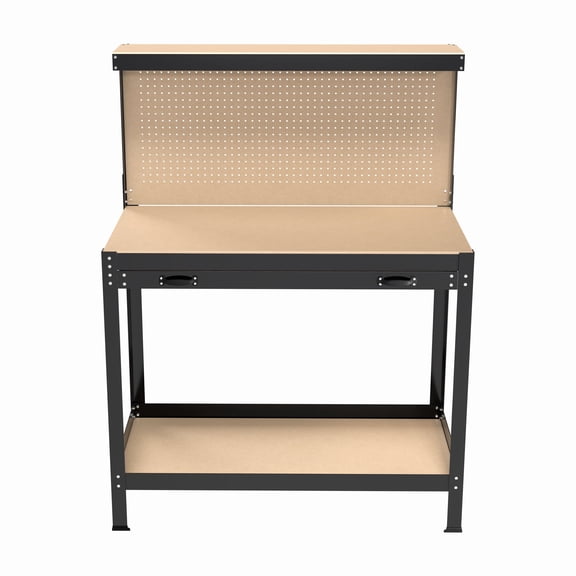 GVCXZBSS 63 Tools Cabinet Workbench with Drawers & Pegboard