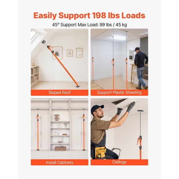 GVCXZBSS Cabinet Jack Support Pole 2-Pack 49.2-114.6" Steel Telescoping Support Rod