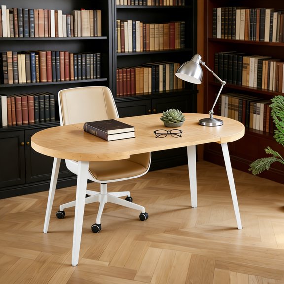 GVCXZBSS Extendable Dining Table - 100/140/180cm Oak MDF Metal Leg Coffee Table
