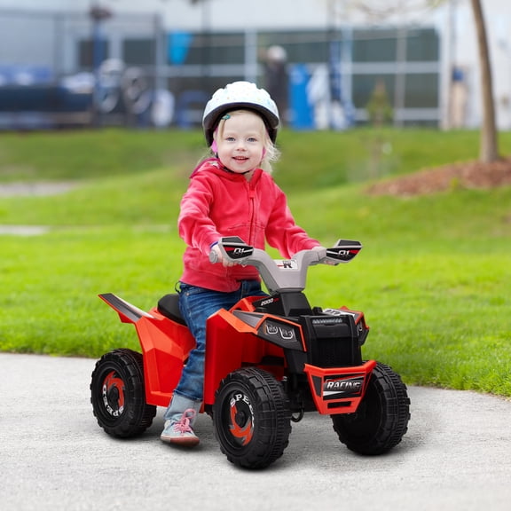 GVCXZBSS Kids 6V ATV Quad Car - Red, 18-36 Months, Wear-Resistant Wheels