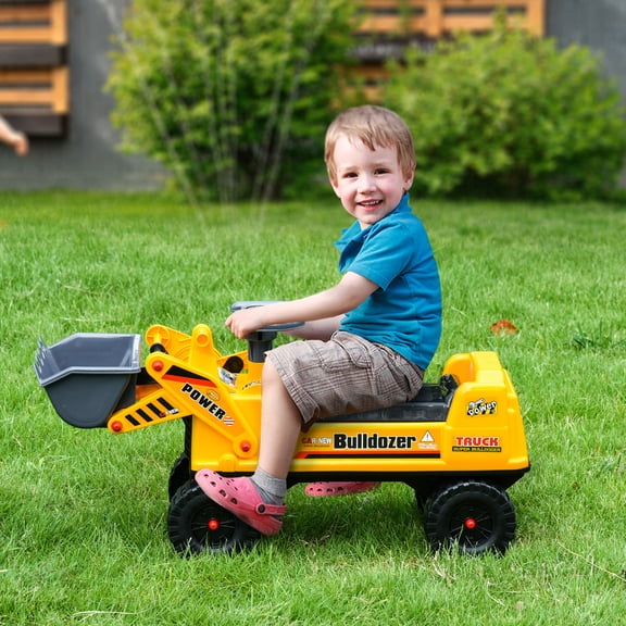 GVCXZBSS Kids Yellow Bulldozer Ride-On Toy - Construction Vehicle for Toddlers (2-3 Years)