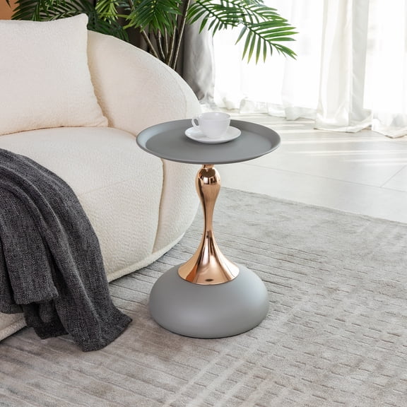 GVCXZBSS Mermaid Tail Round Coffee Table  Modern Metal Accent Table